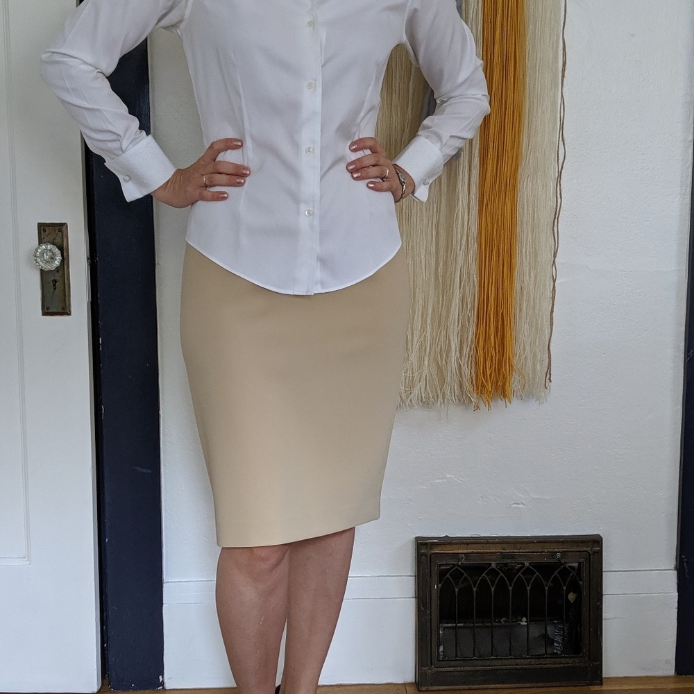 St. John tan pencil skirt